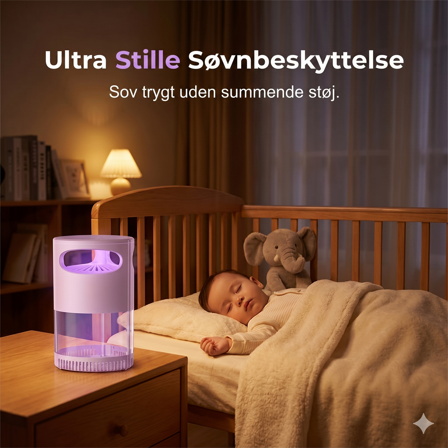 Smart UV-Insektfanger med Suge-teknologi – 360° Beskyttelse mod Myg & Fluer