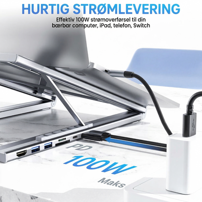 Pro Docking-stander til Laptop – 8-i-1 Hub med 4K HDMI & SD-læser