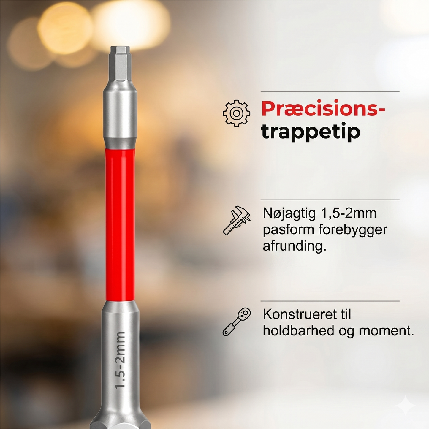 Præcisions 1/4" Sekskantbit med Magnetisk Trappedesign