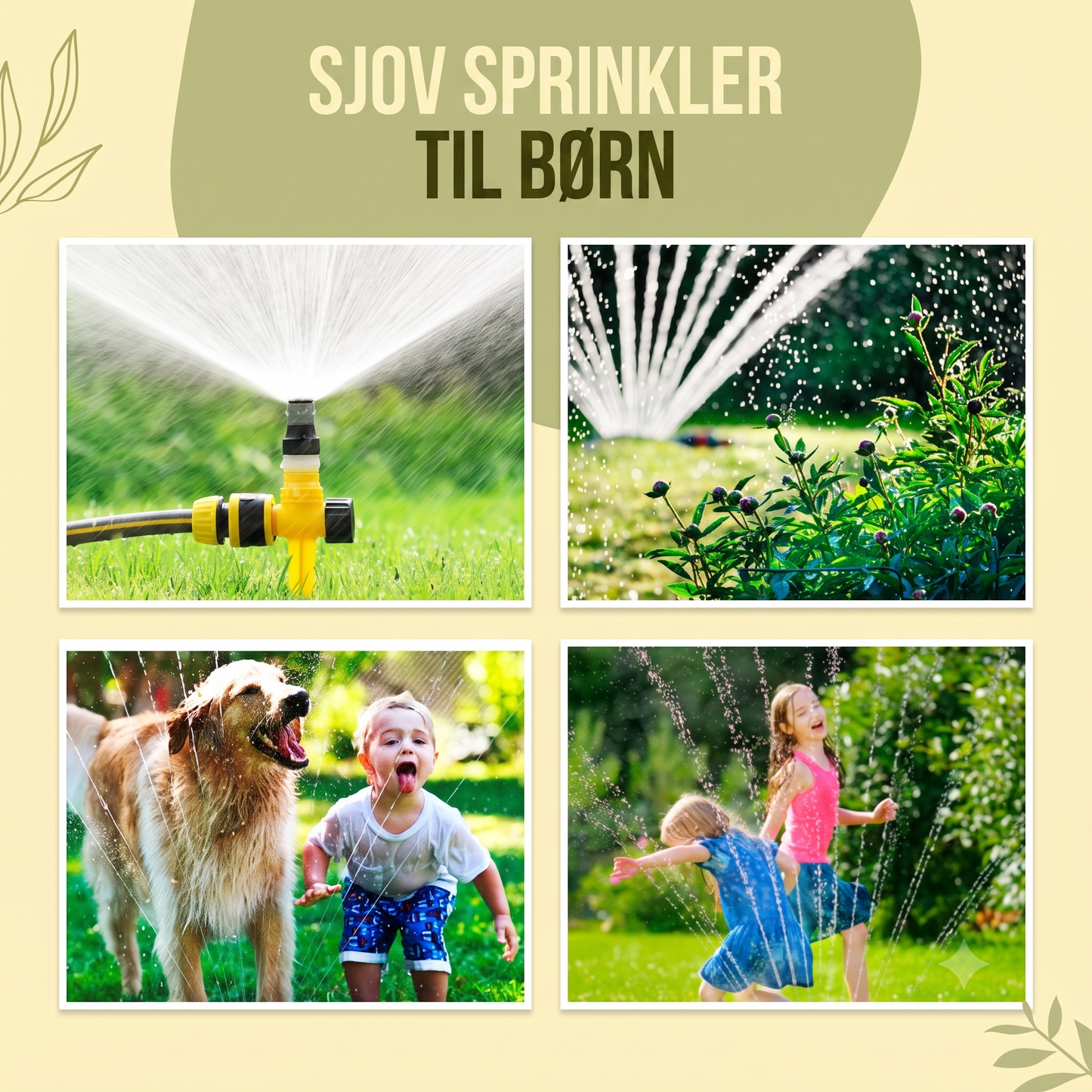 360-Graders Vinkeljusterbar Havesprinkler med Jordspyd og Tandemtilslutning