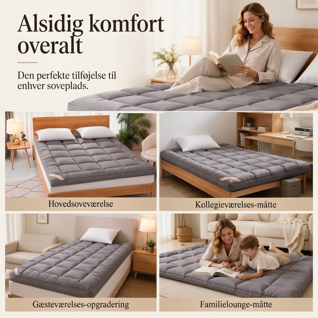 Blød, quiltet topmadras med sky-lignende komfort, 3D-quiltning og åndbart design til helårskomfort