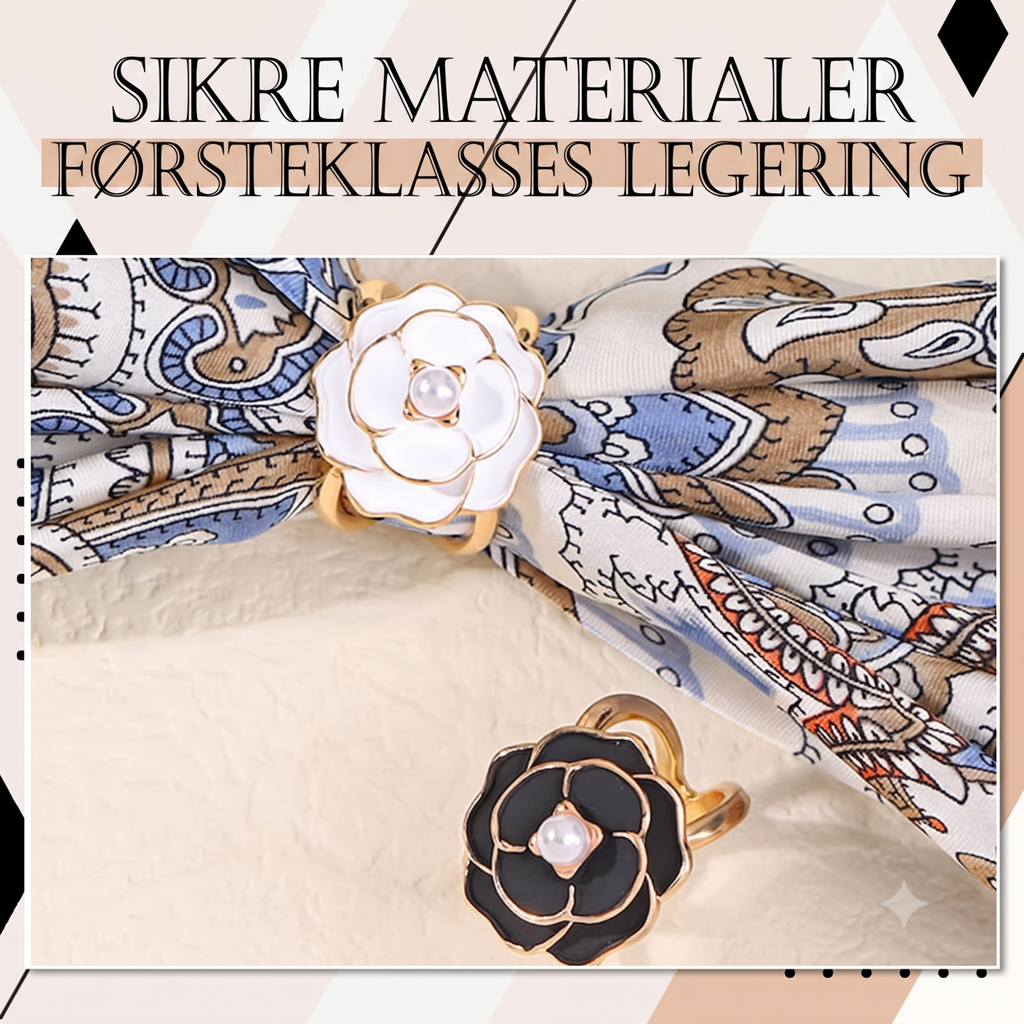 Kombineret Zinklegering Tørklædering og Frakkelukning med Sikkerhedsnål