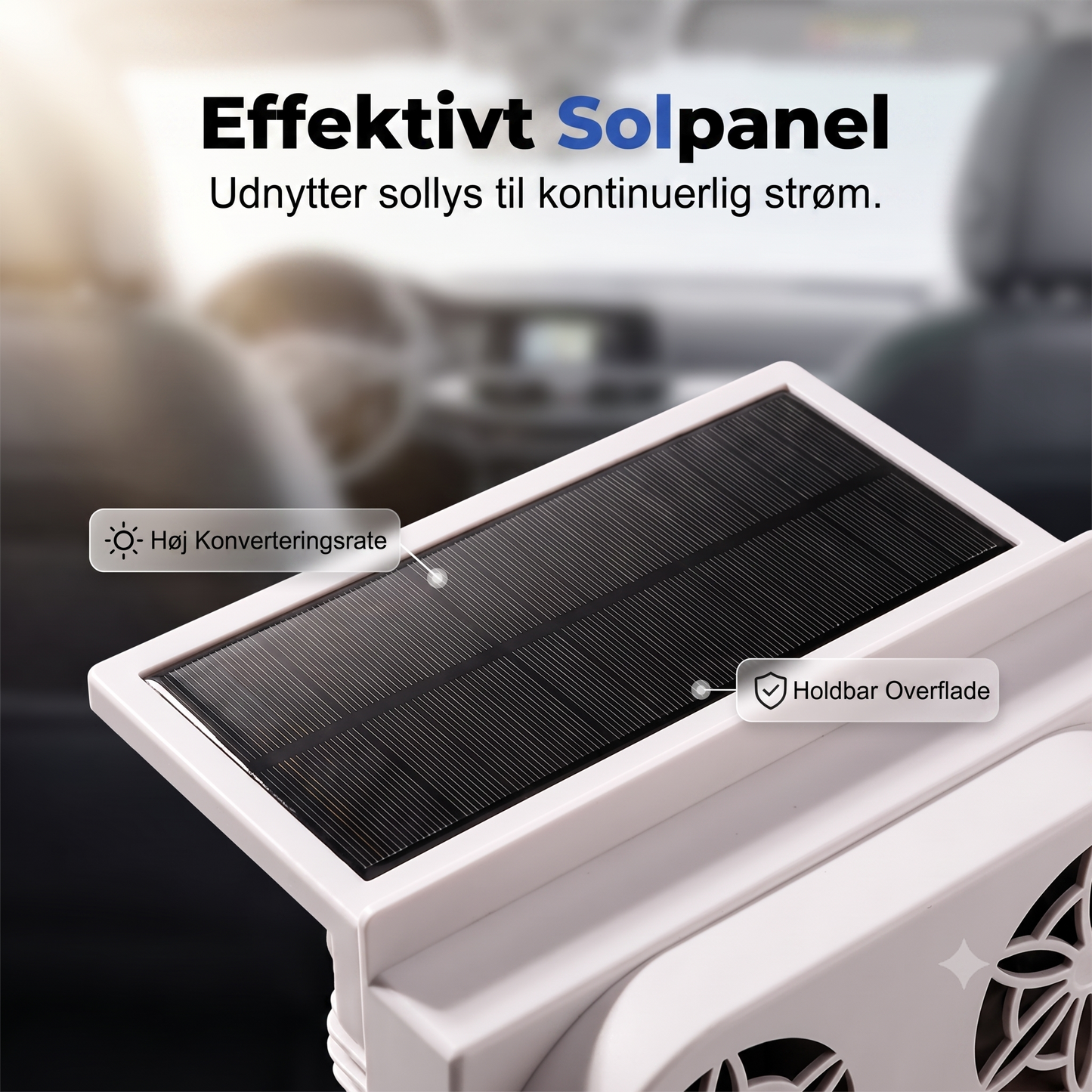 Soldrevet bilventilator – Køler bilen effektivt uden at bruge batteriet