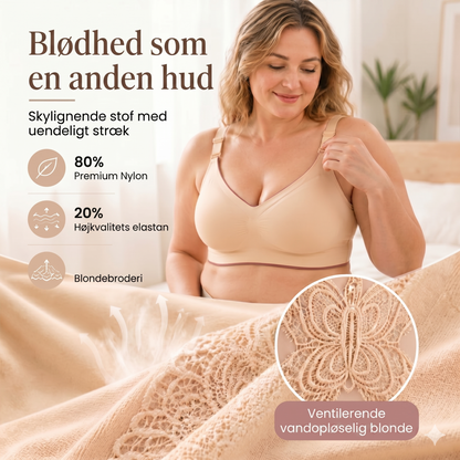 Komfortabel Bøjlefri BH med Elegant Sommerfuglebroderi
