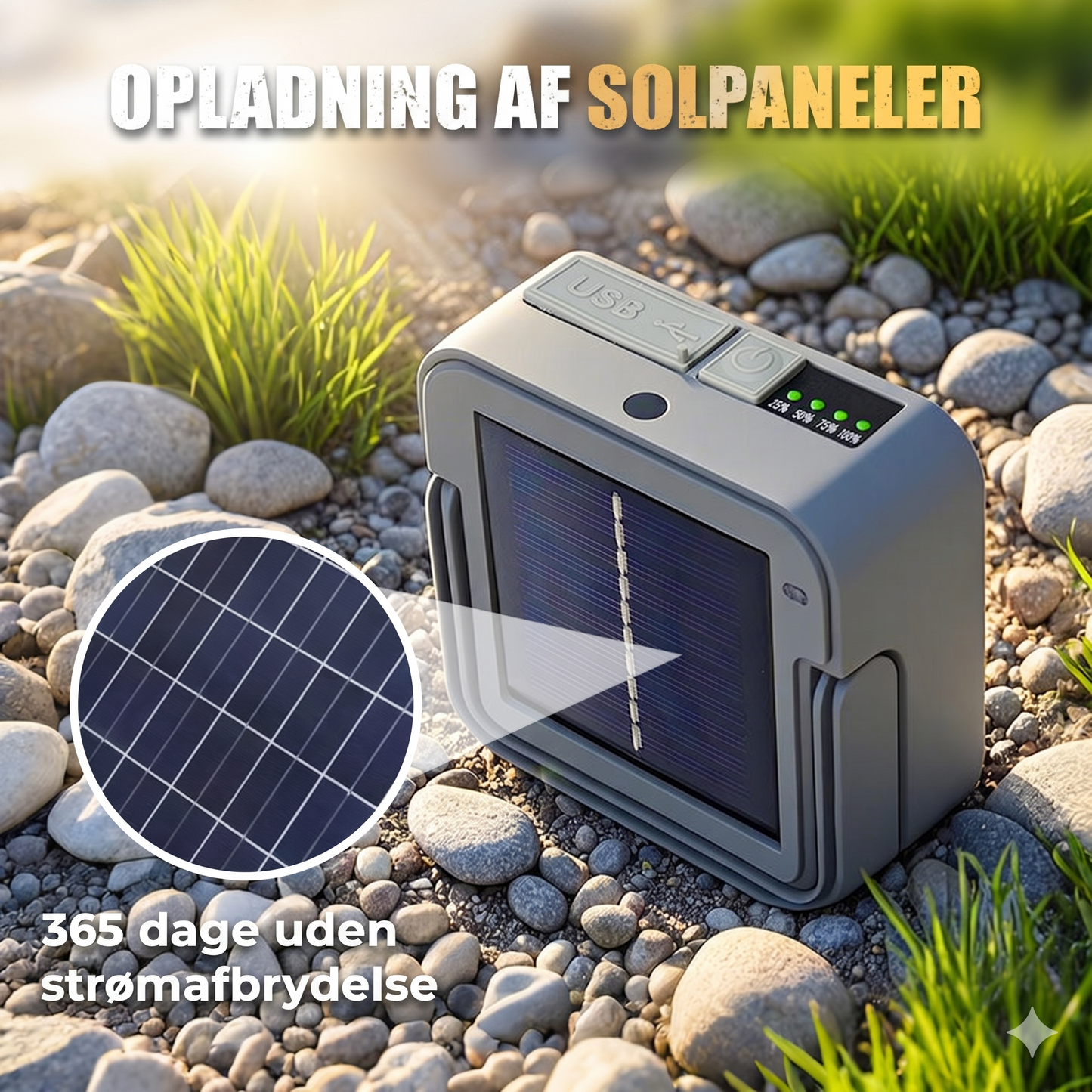 Solcelle Campinglampe med Powerbank (50W)
