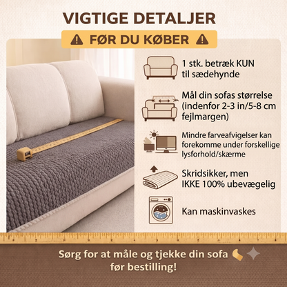 Premium Sofaovertræk – Tykt tekstil med anti-glid bagside