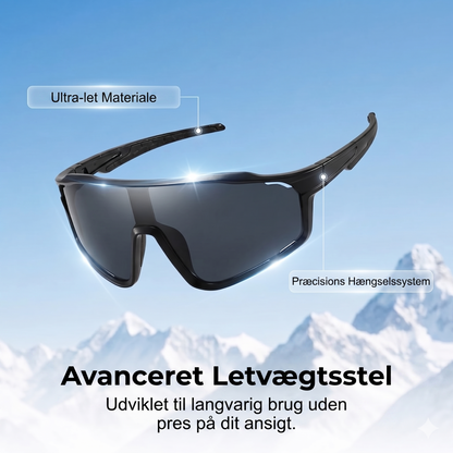 Rammeløse Panorama Sportsbriller – Optimal Vindbeskyttelse & UV-kontrol