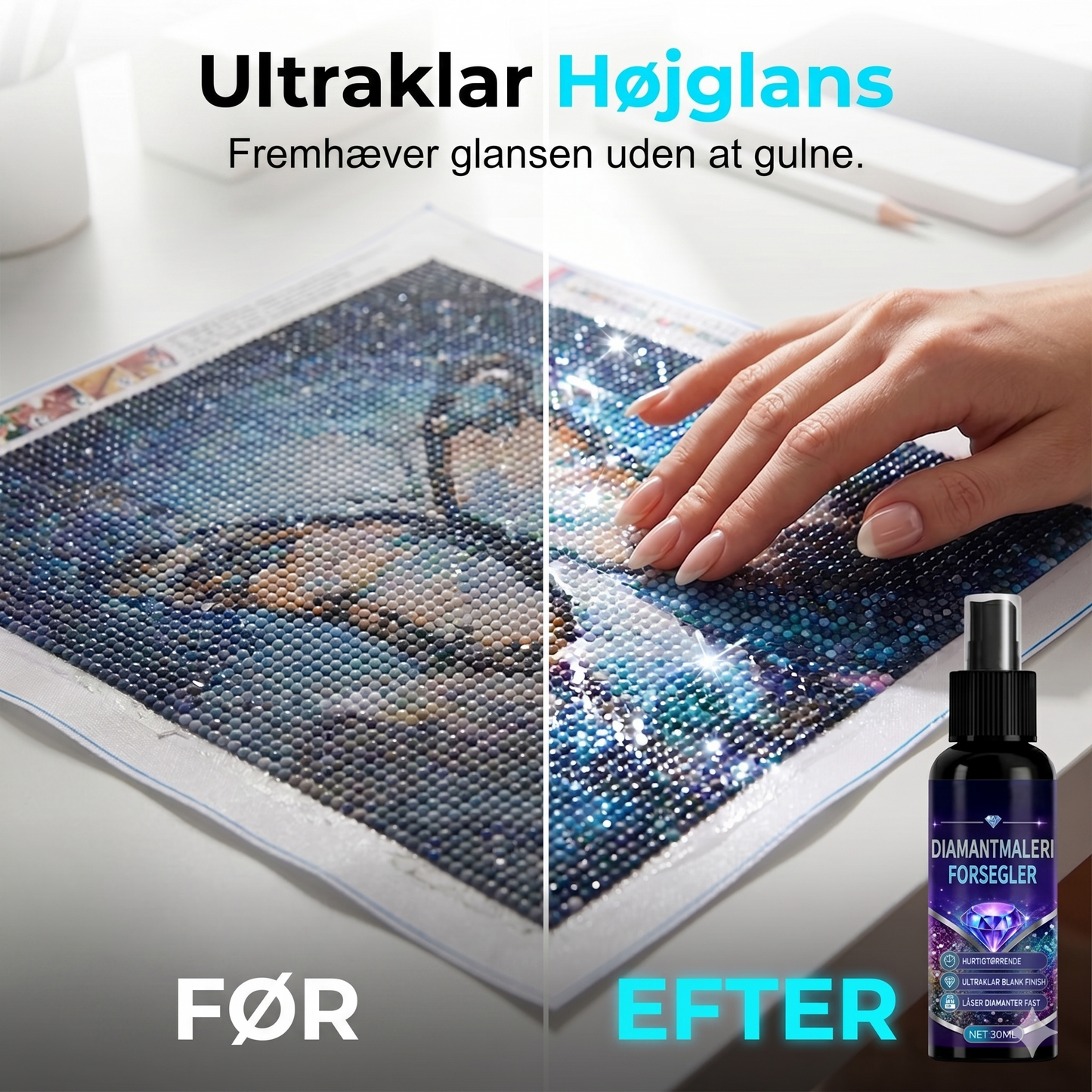 Krystalklar Forsegler til Diamond Painting med Skinnende Finish