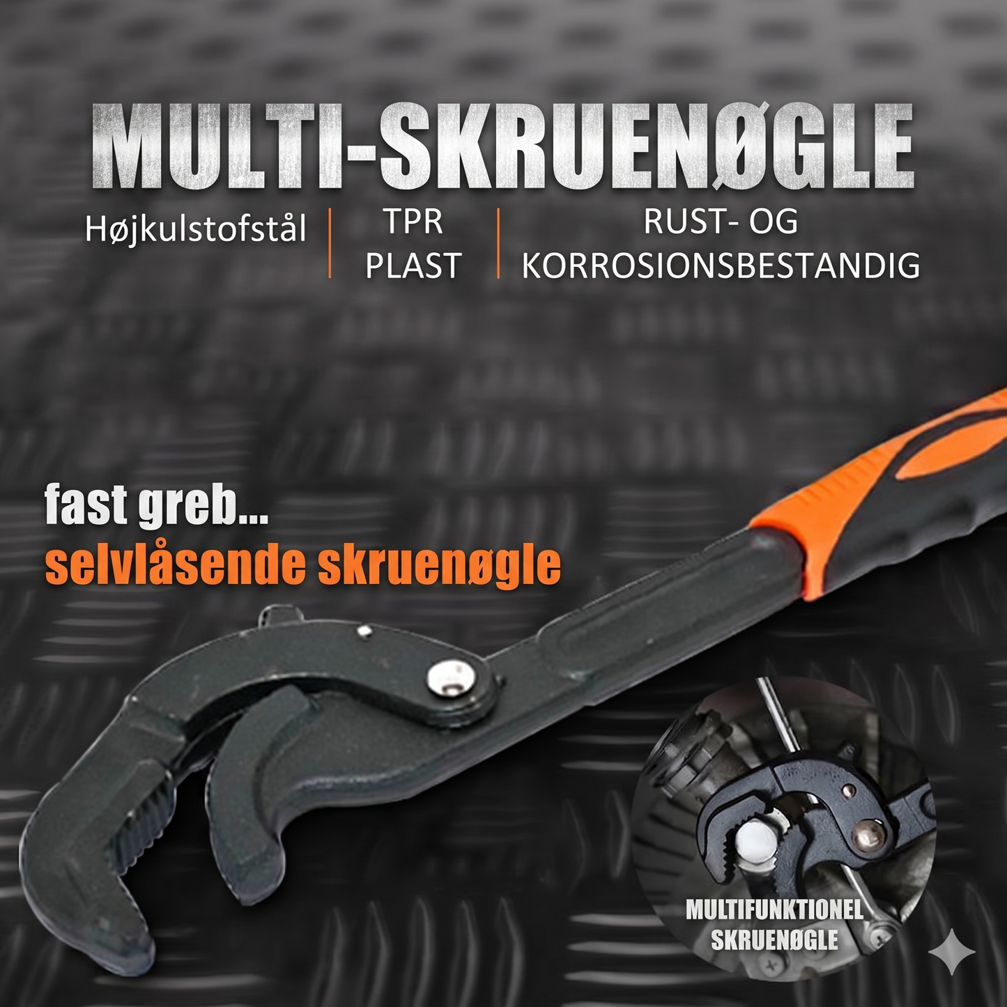 Multifunktionel Skruenøgle med Selvlåsende Funktion