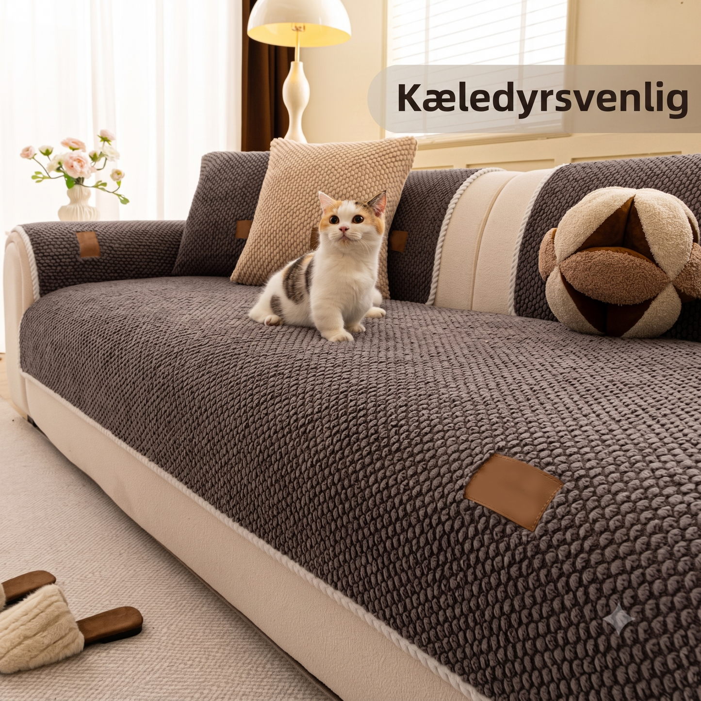Premium Sofaovertræk – Tykt tekstil med anti-glid bagside