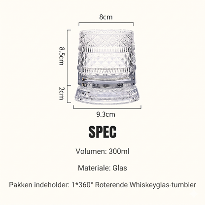 Vintage Heritage Roterende Whiskeyglas – Blyfrit Krystal med Prægninger