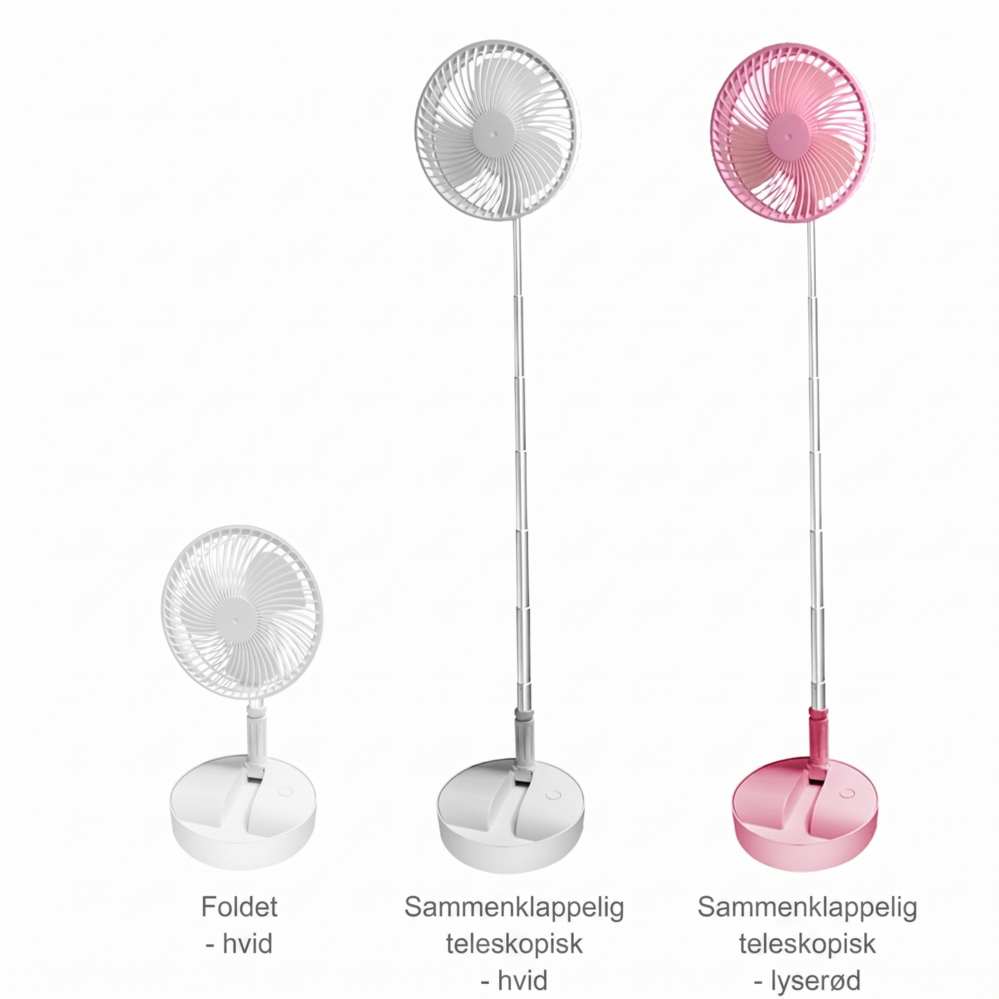 Sammenklappelig og Genopladelig Teleskopventilator