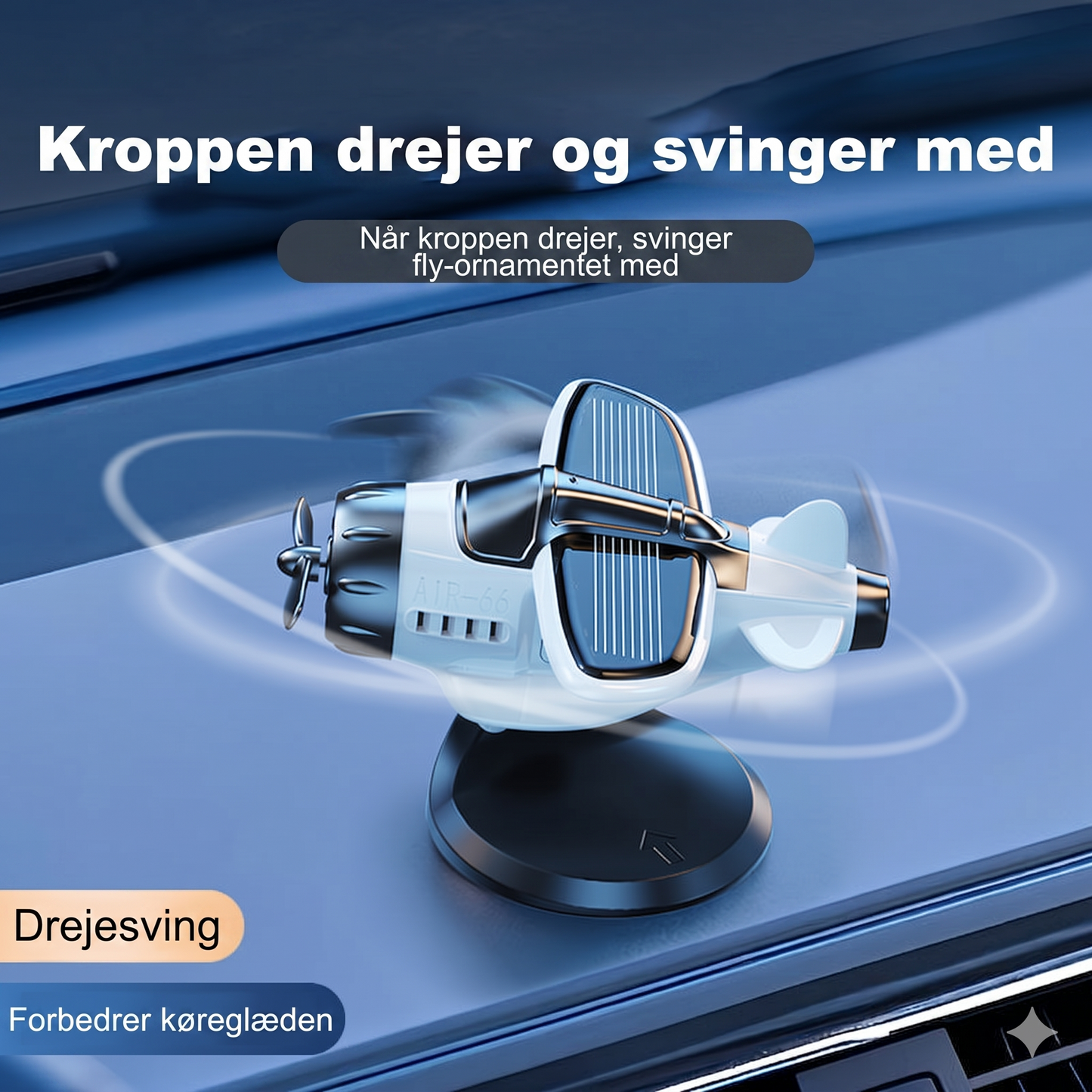 Smart Batterifri Solcelle Flyfigur til Bilens Instrumentbræt