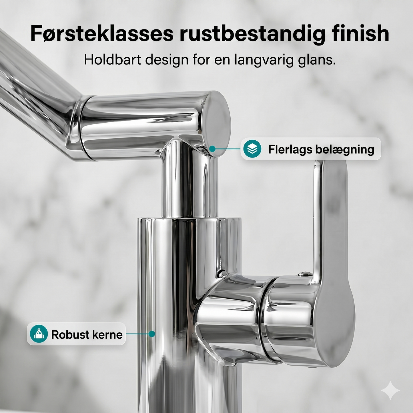 360° Roterbart Mekanisk Vandhanehoved – fleksibelt, moderne og nemt at bruge