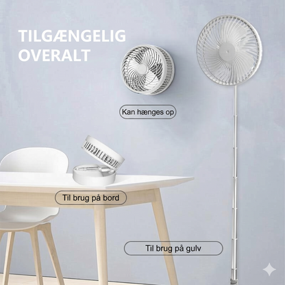 Sammenklappelig og Genopladelig Teleskopventilator