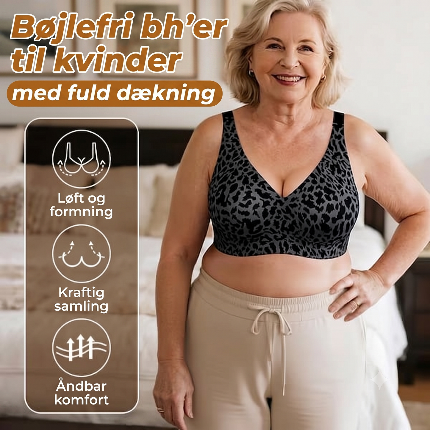 Bøjlefri 3D-støtte BH – Maksimal komfort & løft