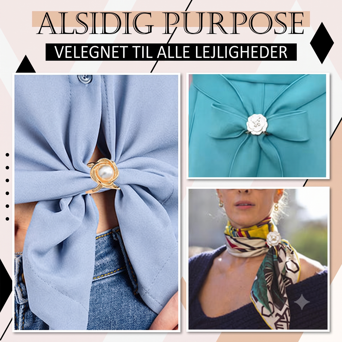 Kombineret Zinklegering Tørklædering og Frakkelukning med Sikkerhedsnål