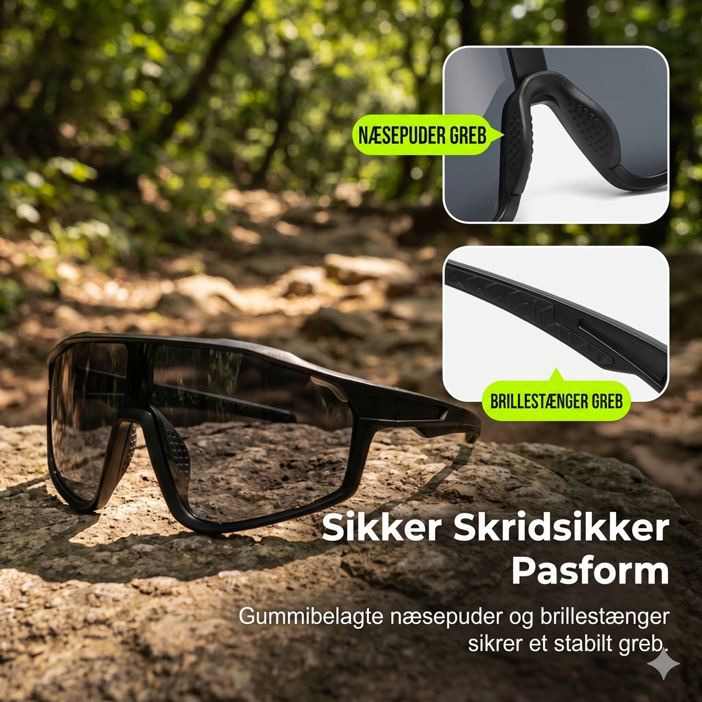 Rammeløse Panorama Sportsbriller – Optimal Vindbeskyttelse & UV-kontrol