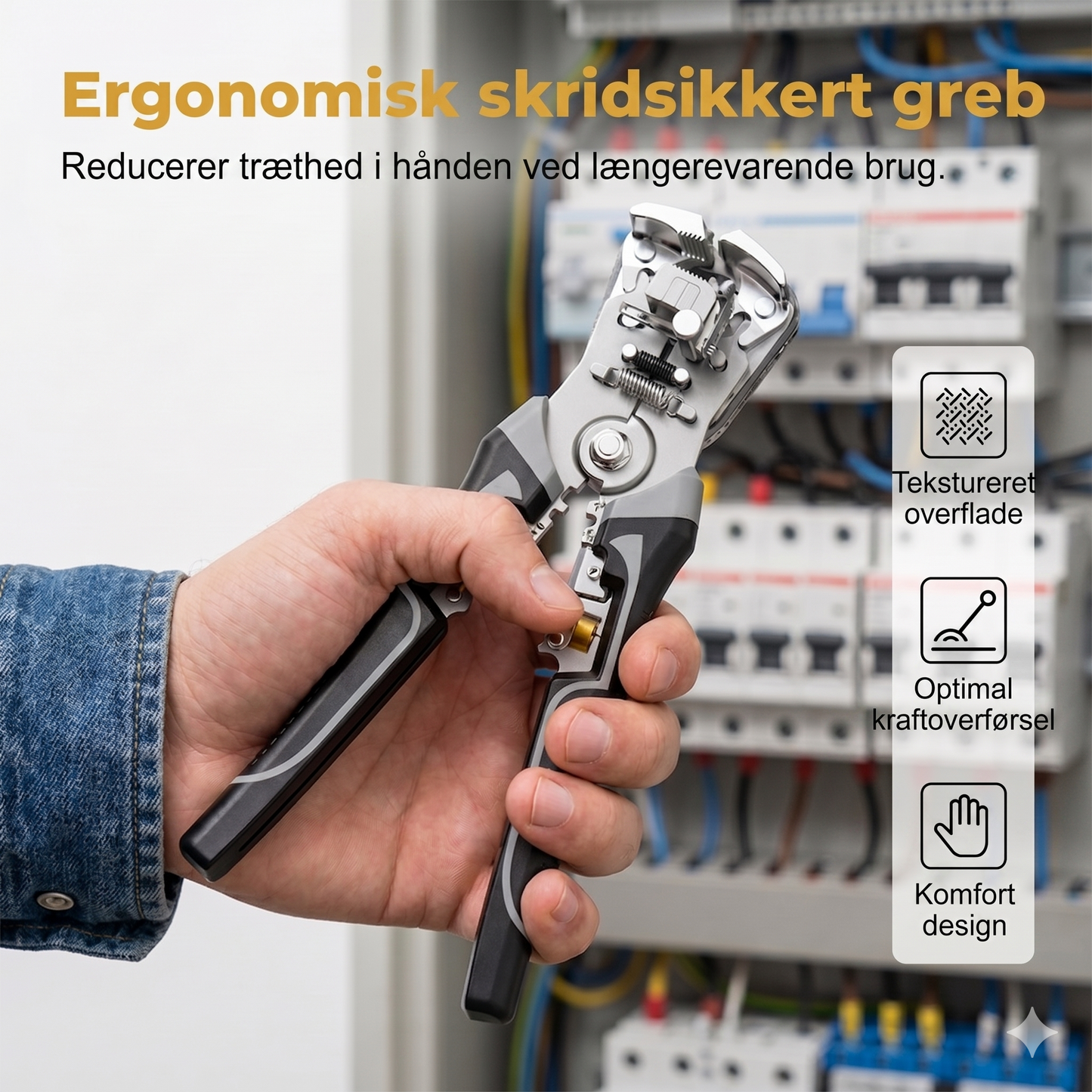 2-i-1 Automatisk Selvjusterende Afisolertang og Krympetang