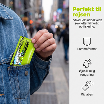 Rengøringsmiddel i skumform uden behov for vand til sneakers