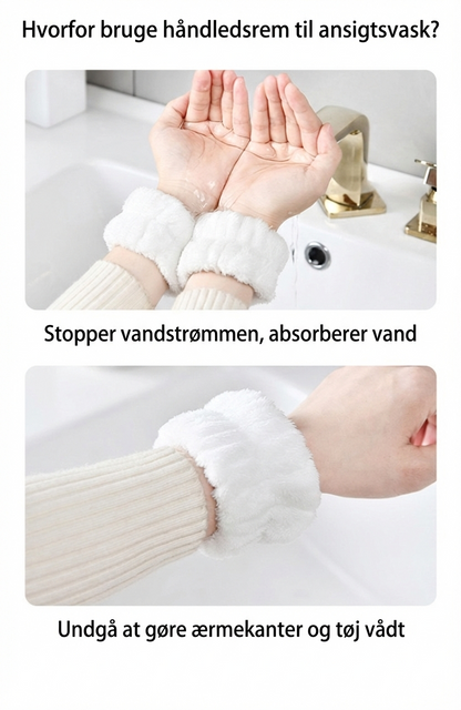 Anti-Dryp Vaskearmbånd – Undgå Våde Ærmer under Ansigtsvask (2 Stk.)