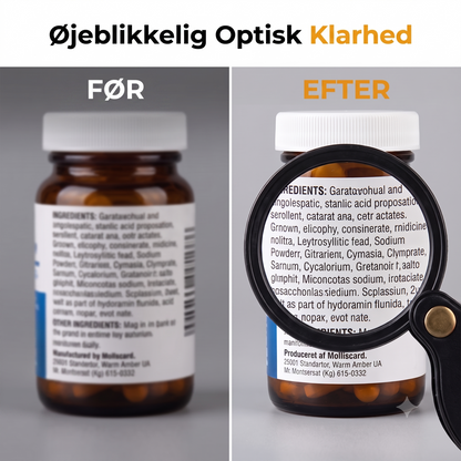 Foldbart lommeforstørrelsesglas i bærbart PU-læder beskyttelsesetui
