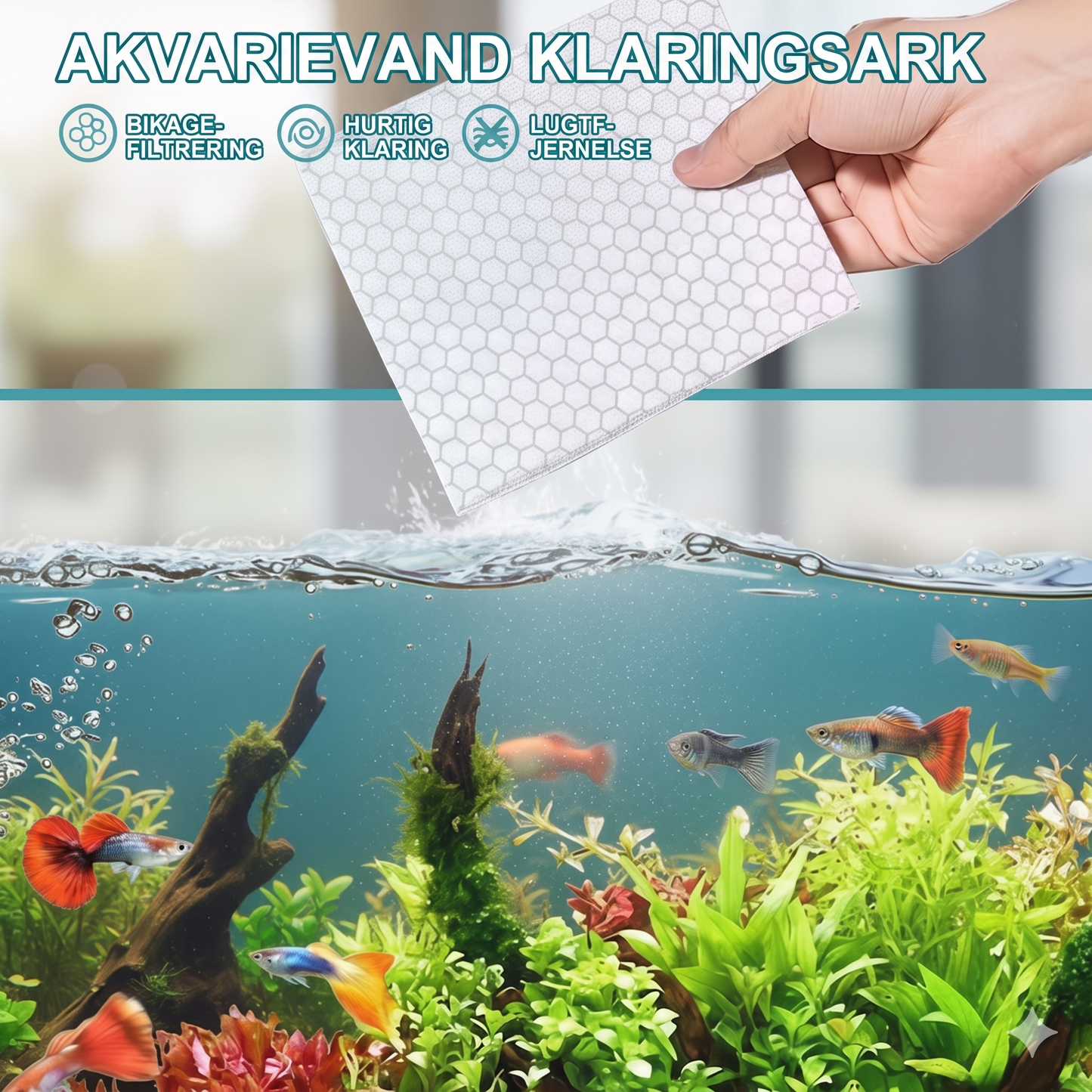 Hurtigtvirkende Lugtfjernende Engangs Akvarie Filterark