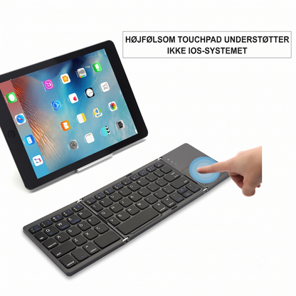 Foldbart Bluetooth Tastatur med Touchpad – Genopladeligt