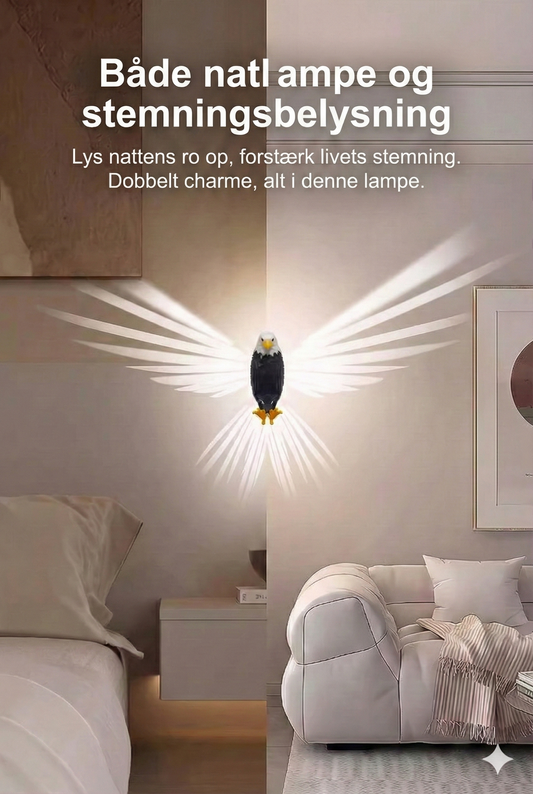 Trådløs Ørnelampe med LED – Magnetisk Væglampe med Fjernbetjening
