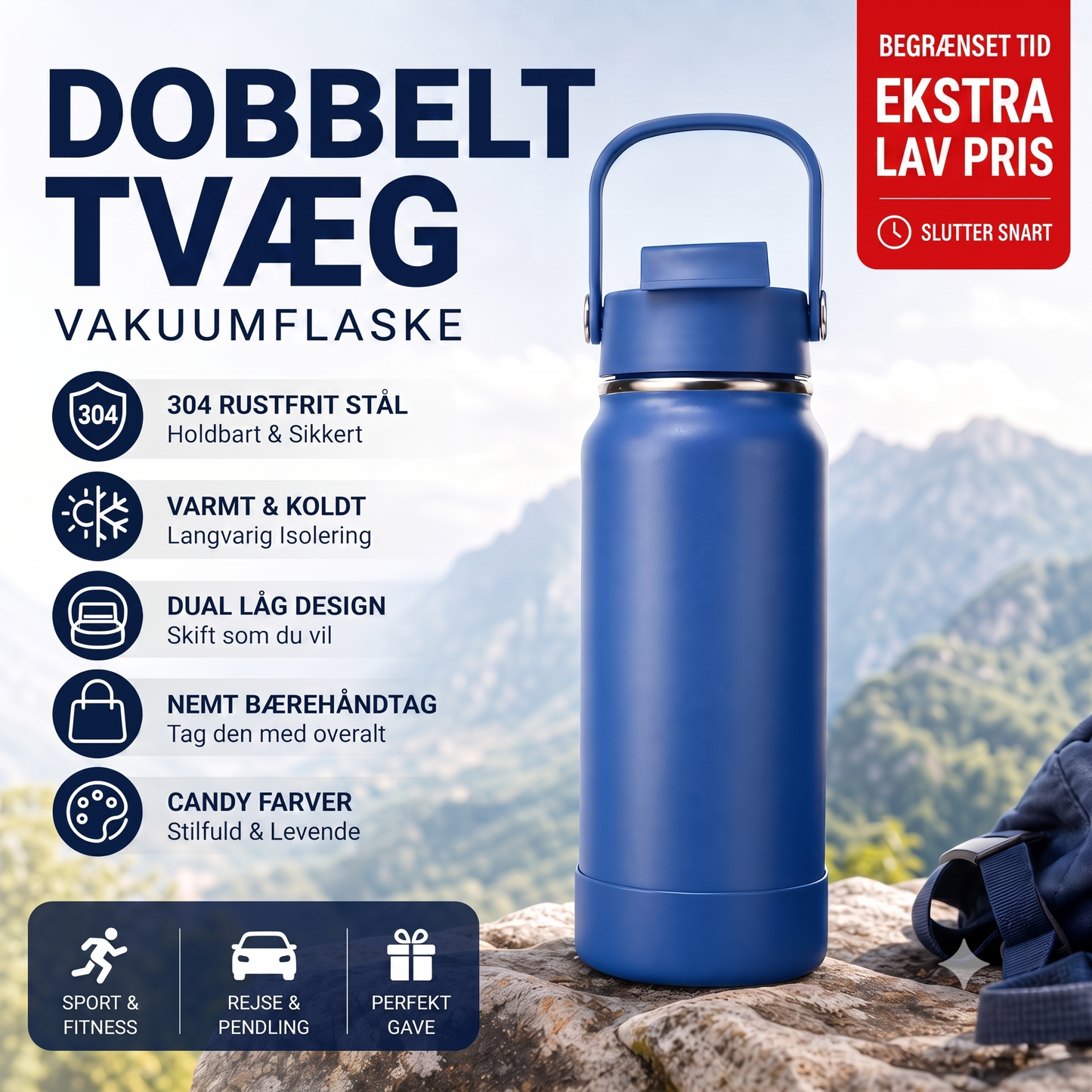 Premium isoleret krus i rustfrit stål til varme og kolde drikke