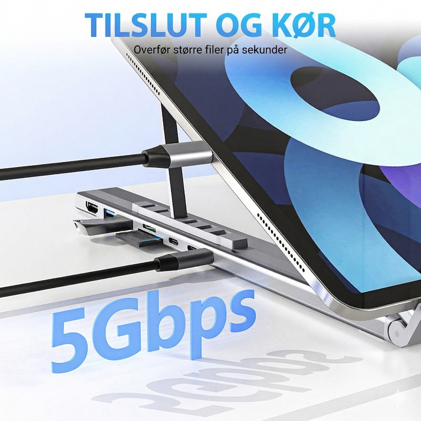 Pro Docking-stander til Laptop – 8-i-1 Hub med 4K HDMI & SD-læser