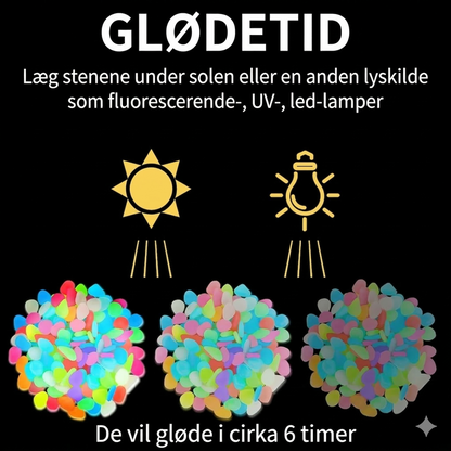 1000 stk. Selvlysende Sten til Haven – Magisk Dekoration til Stier & Akvarier
