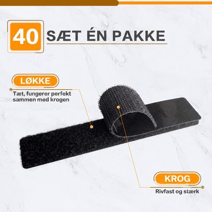 Kraftige burreband med selvklæbende bagside