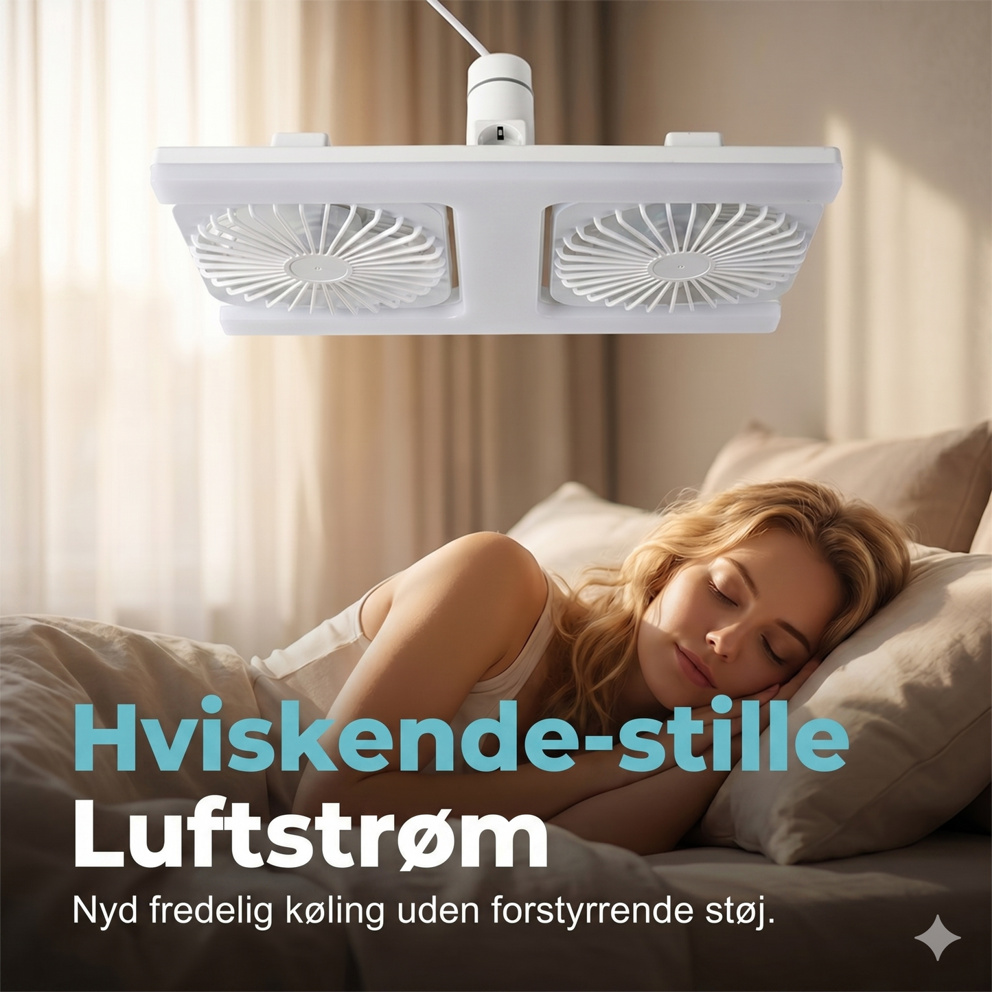 Loftventilator med LED-lys (60W) – Til standard fatning