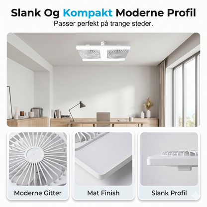 Loftventilator med LED-lys (60W) – Til standard fatning