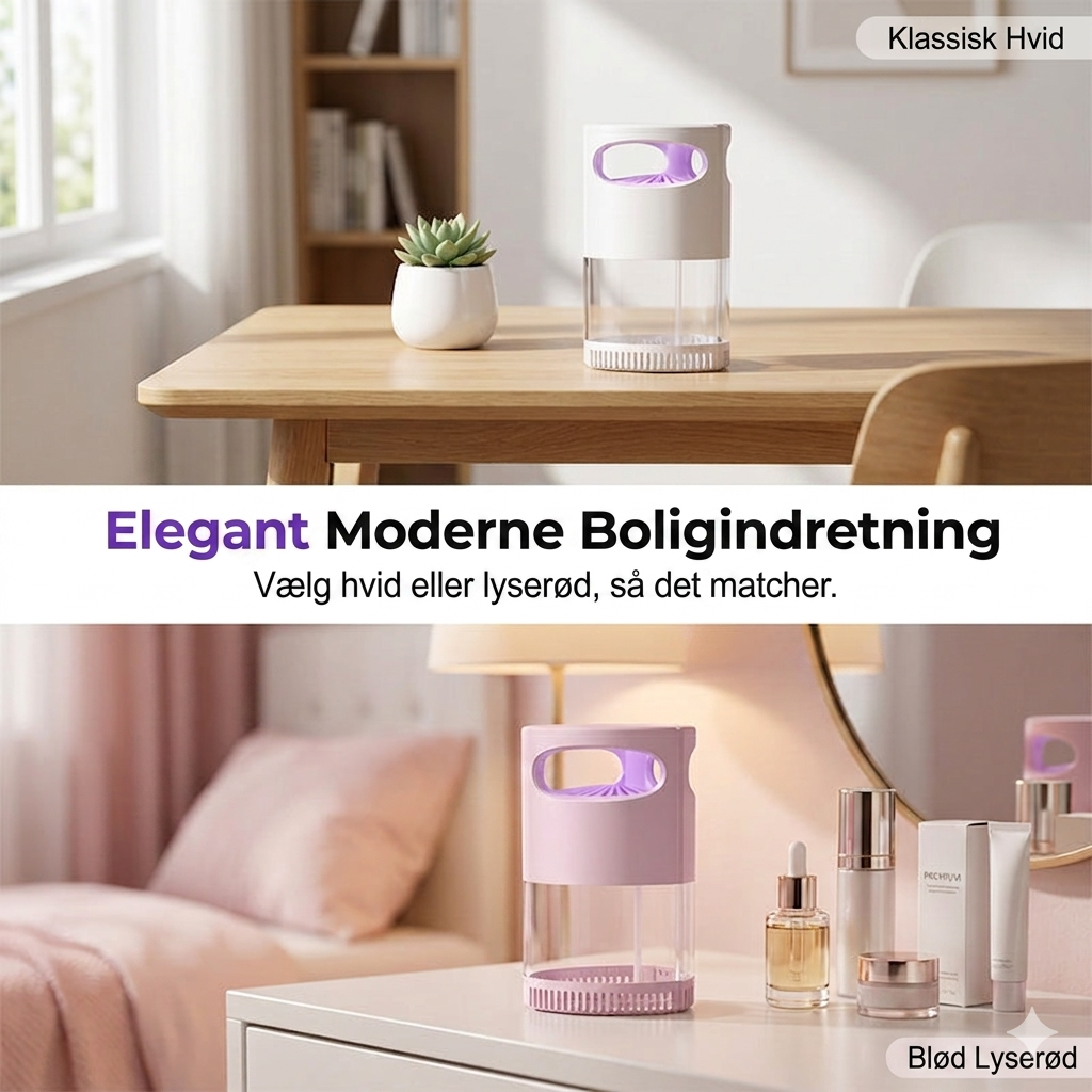 Smart UV-Insektfanger med Suge-teknologi – 360° Beskyttelse mod Myg & Fluer