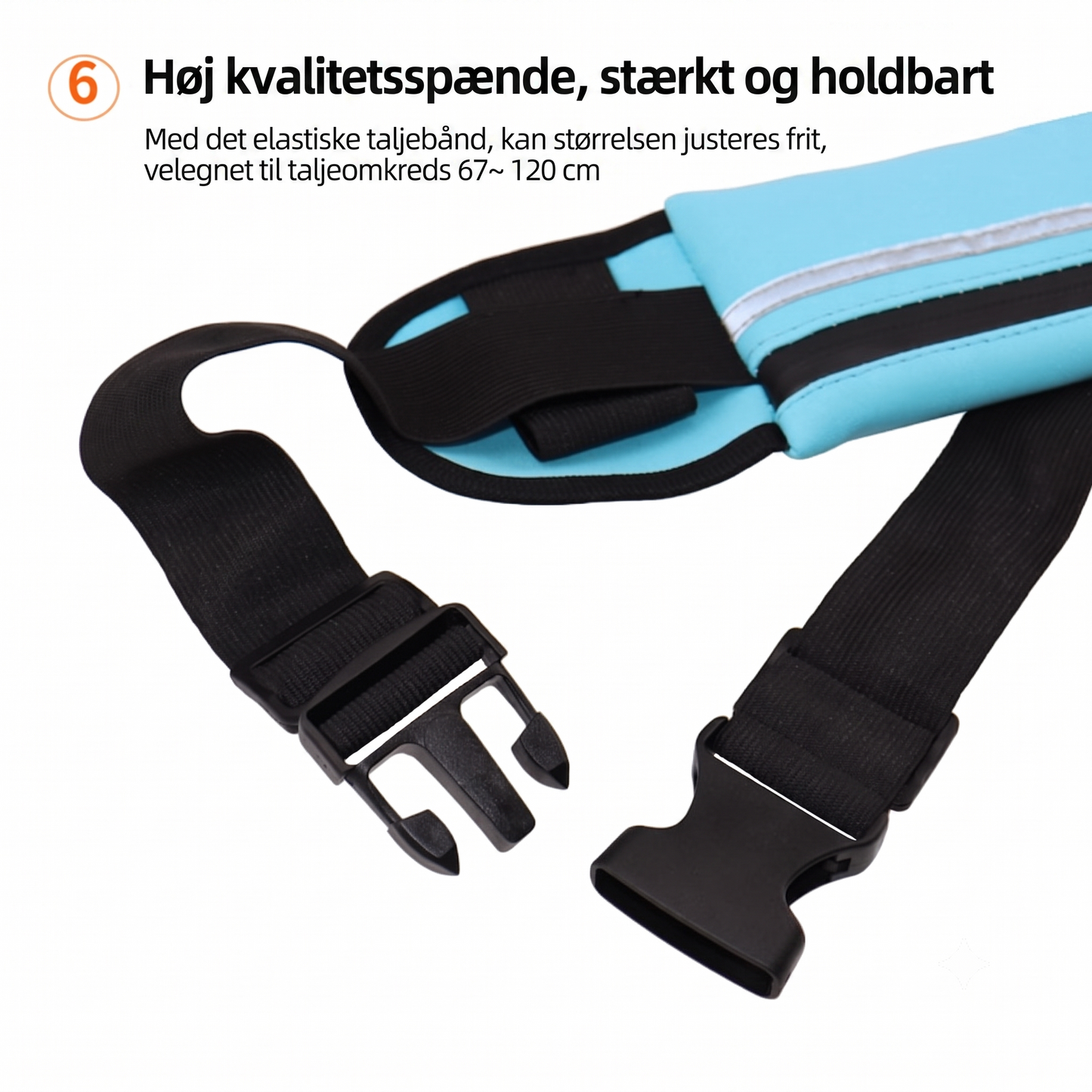 Væsketæt Svedresistent Kapacitetsmaksimeret Bæltepose med Lysreflekterende Belægning