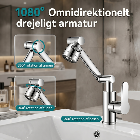 360° Roterbart Mekanisk Vandhanehoved – fleksibelt, moderne og nemt at bruge
