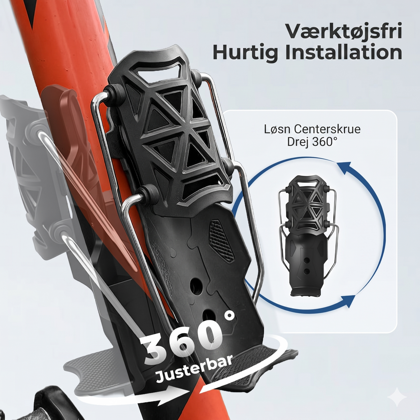 Adaptiv Flaskeholder til Cykel – 360° Rotation & Fleksibel Gitterstruktur