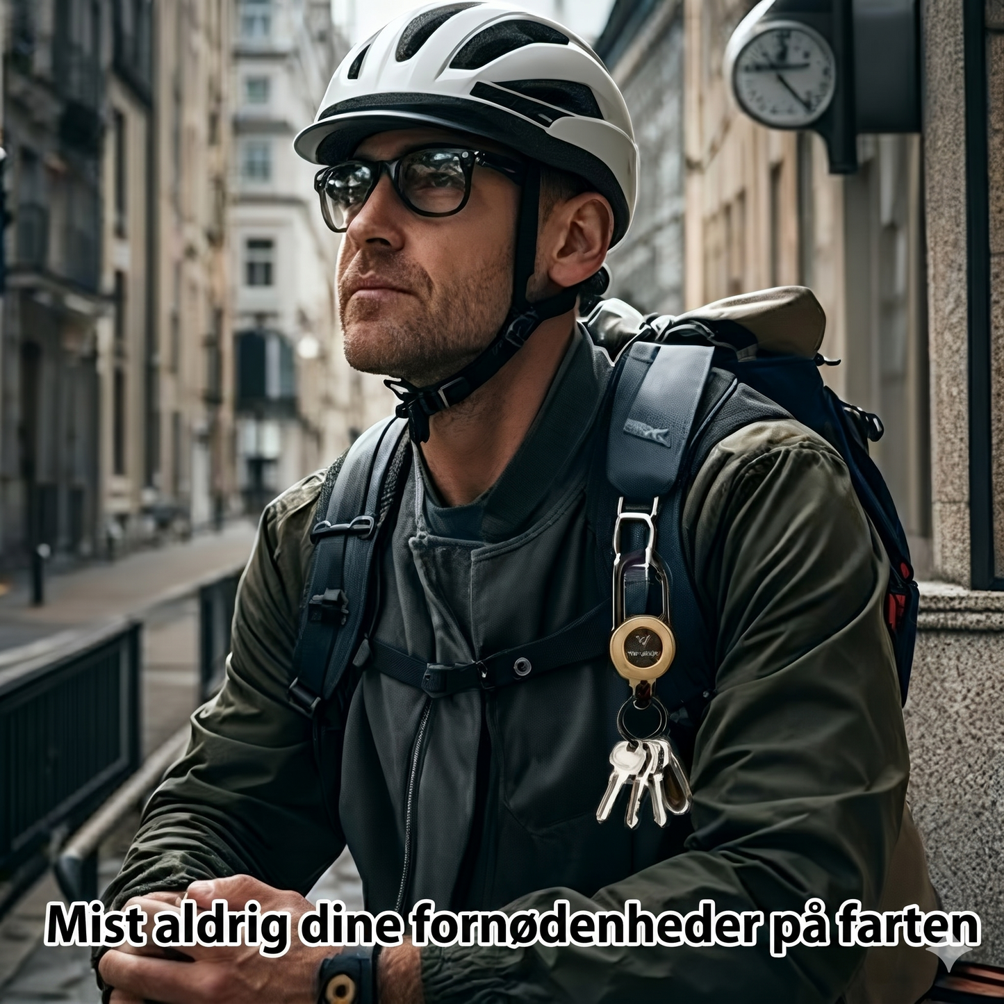 Taktisk Nøglering med Udtrækkeligt Stålkabel og Karabinhage