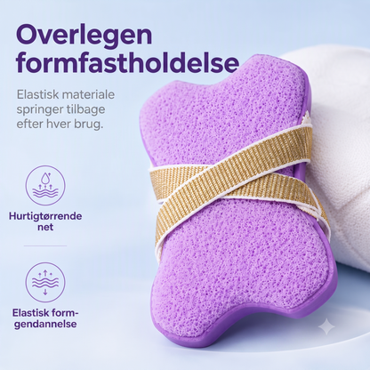 Ekstra blød badesvamp med indbygget sæbelomme