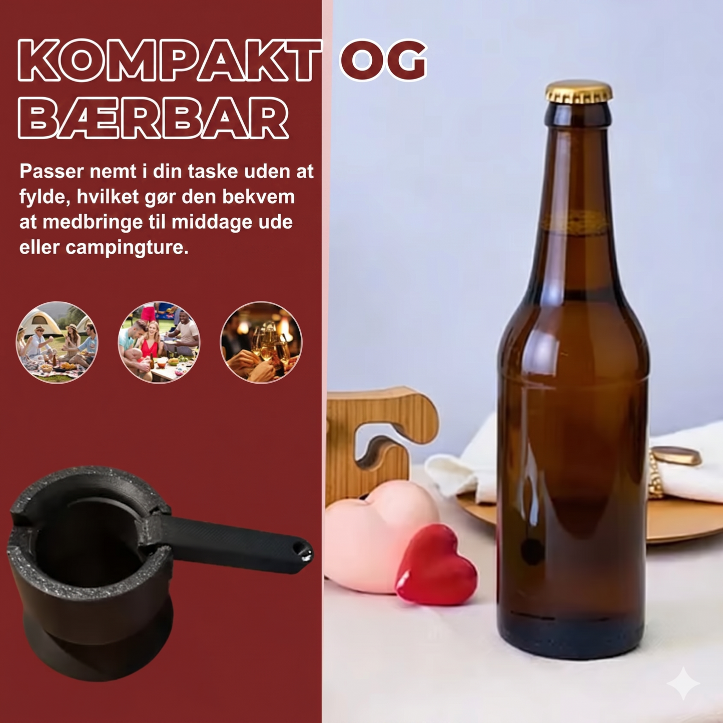 Ubesværet og Bærbar Flaskeåbner