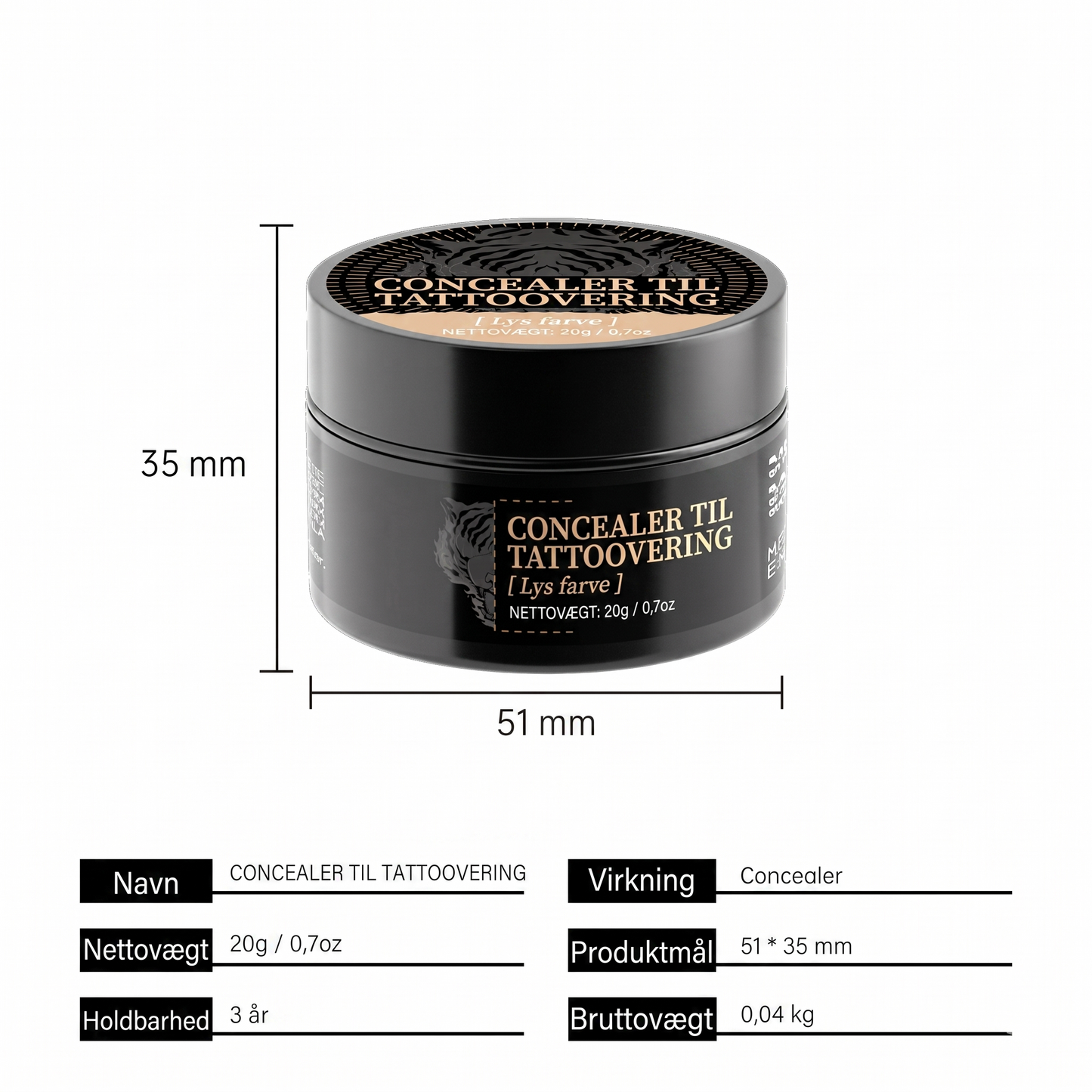 Vandtæt og Smudsafvisende Fulddækkende Ar Concealer