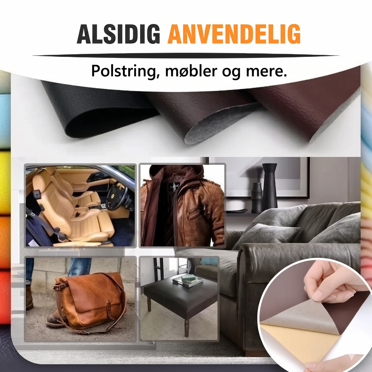 Selvklæbende Læder-reparationssæt – Hurtig Lapning af Sofa, Bilsæder & Tasker