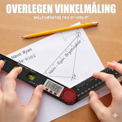 4-i-1 Digital Vinkelmåler med Lineal og Vaterpas