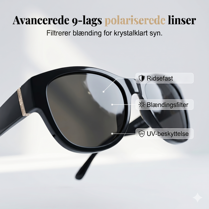 Store solbriller til at bære over briller – Dame