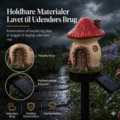 Solcelledrevet Havelampe i Eventyrligt Svampehus Design