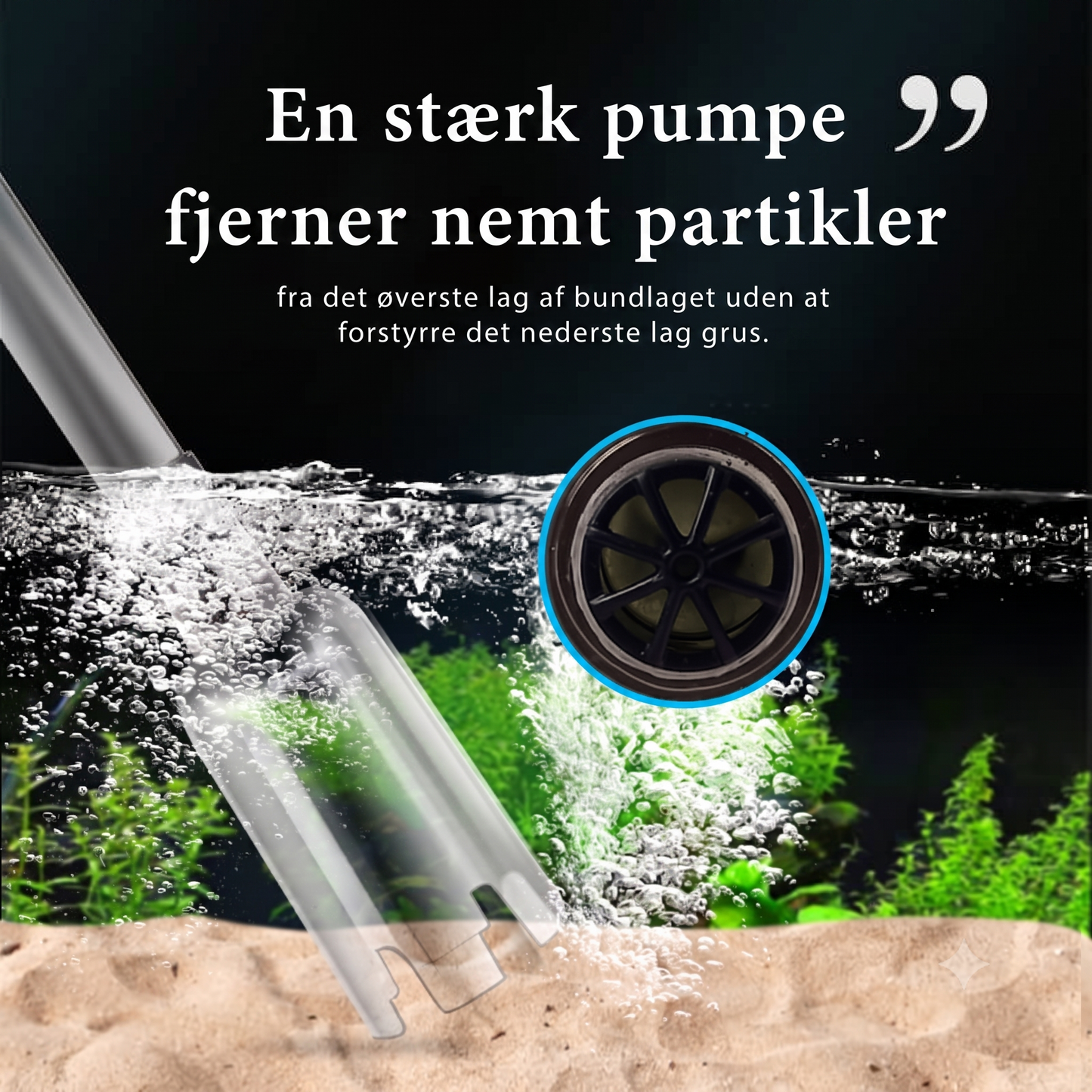 Elektrisk Akvariestøvsuger – Til bundrengøring