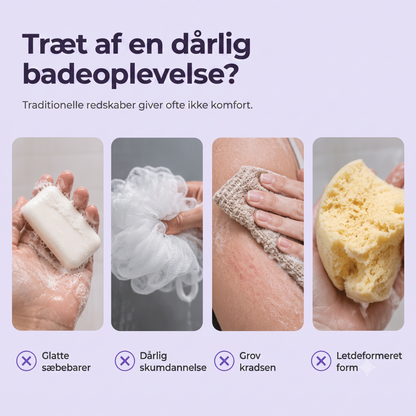 Ekstra blød badesvamp med indbygget sæbelomme