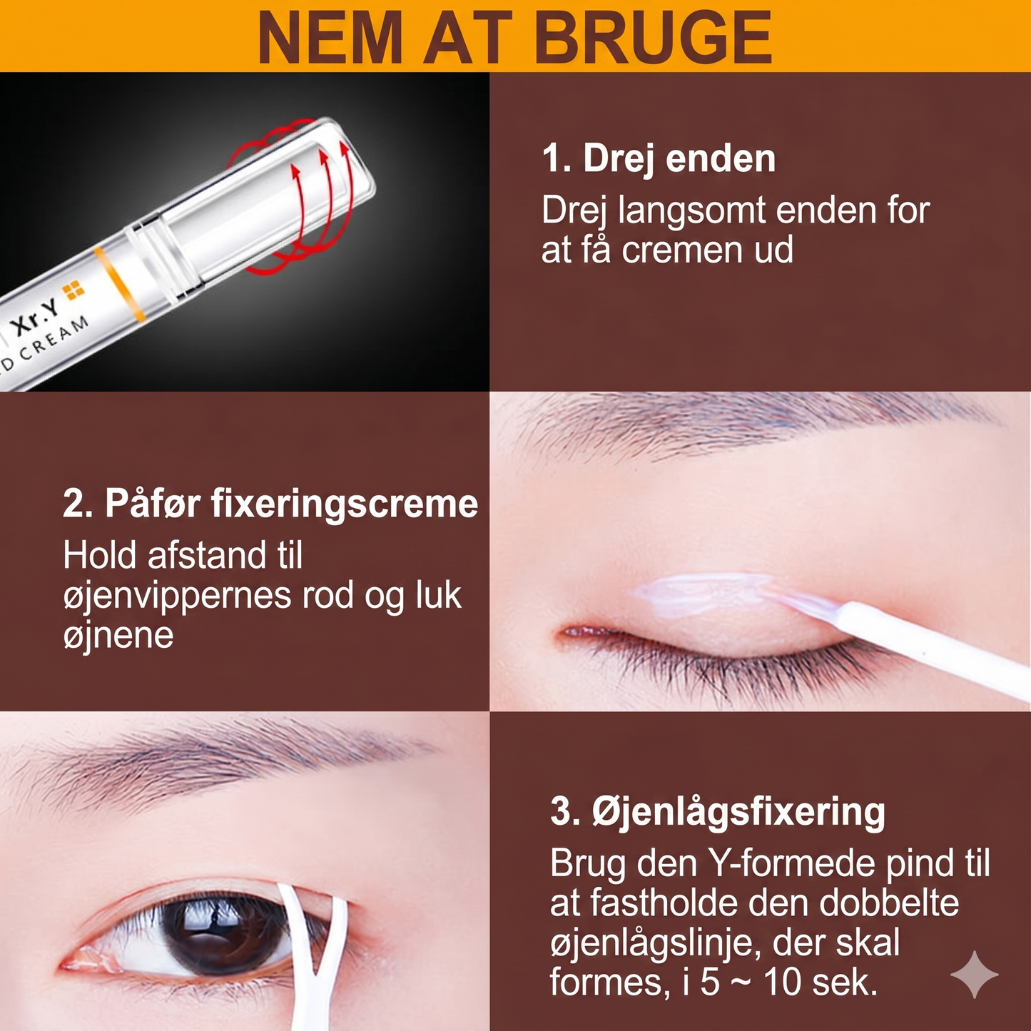 Langtidsholdbar Usynlig Creme til Dobbelte Øjenlåg